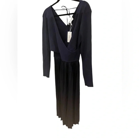 NWT Derek Lam 10 Crosby Anika Long Sleeve Pleated Midi Sweater Dress - Picture 7 of 11